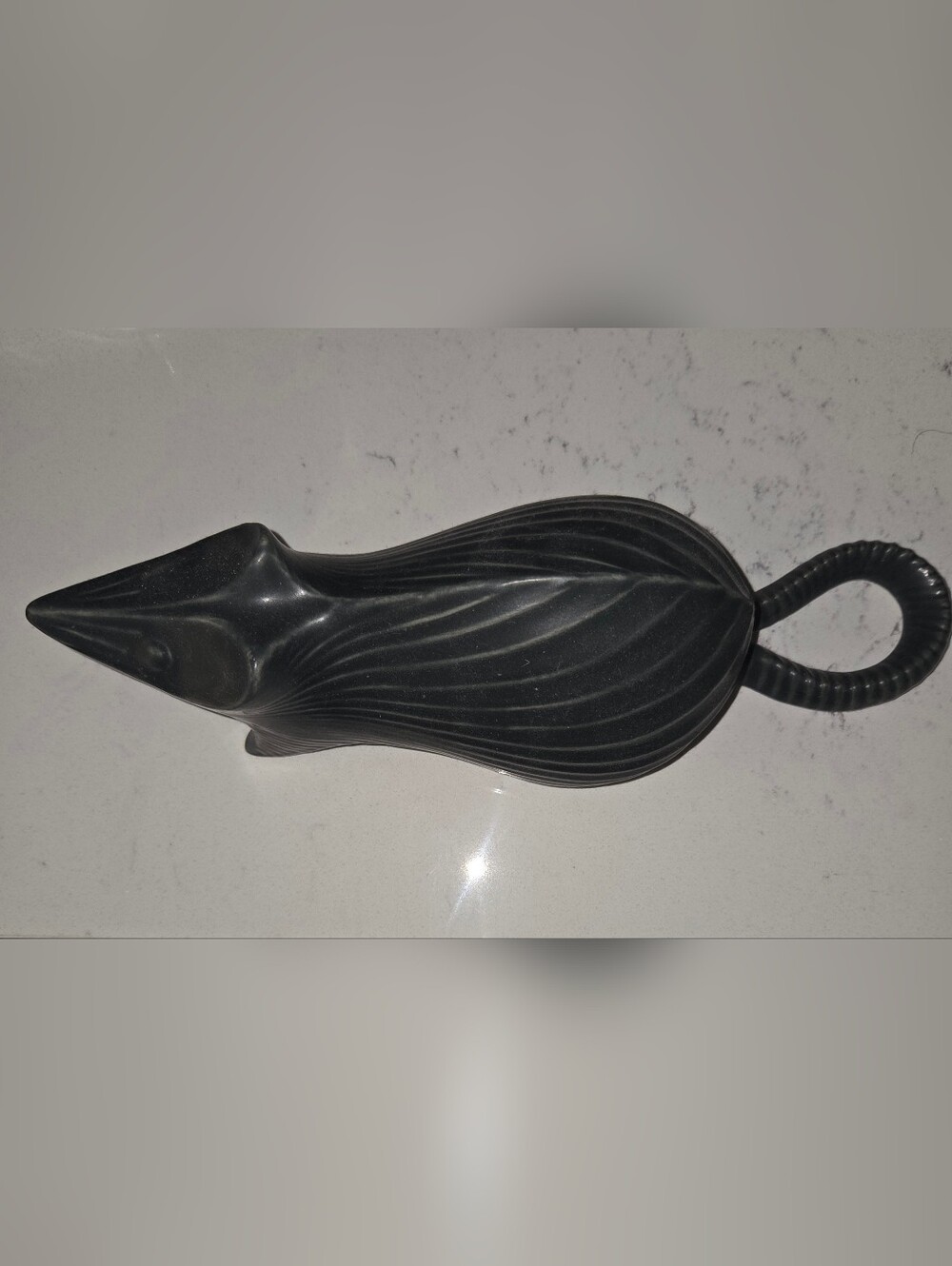 Jonathan Adler Menagerie Collection- Matte Black Ceramic Mouse Figurine